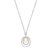 Sterling Silver Irish Rose Gold House of Lor Oval Drop Pendant