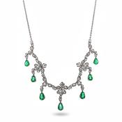 Vintage 2.65ct Emerald &amp; 2.40ct Diamond Necklace image
