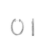 0.16ct Natural Diamond Set Hoop Earrings in 9ct White Gold image