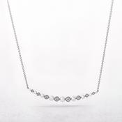 0.18ct Natural Diamond Crescent Shape Bezel Pendant in 18ct White Gold image