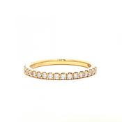 0.20ct Fvs 1.7mm Brilliant Castelle Set Natural Diamond Wedding Band In 18ct Yellow Gold image