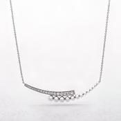 0.23ct Natural Diamond Double Beaded Crescent Pendant in 18ct White Gold image