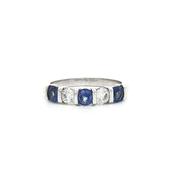 0.75ct Sapphire &amp; G Vs Natural Diamond 0.38ct in 18ct White Gold image