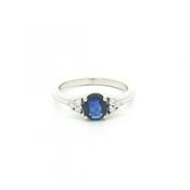 0.93ct Sapphire &amp; 0.30ct Natural Diamond Ring in 18ct White Gold image