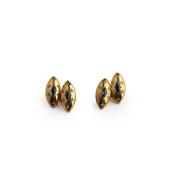 18ct french sapphire and diamond marquise shape cufflinks 8grams image