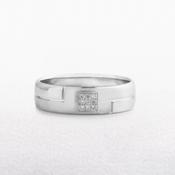 18ct White Gold Gents Natural Diamond Set Engagement Ring image