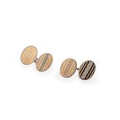 1923 6.4 Grams Chester Long Plain Oval Cufflinks in 9ct Rose Gold image