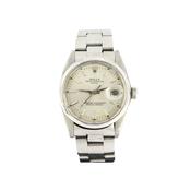 1979 Gents 36mm Rolex Date Oyster Perpetual Silver Dial with Gold Baton Markers &amp; Stainless Steel image