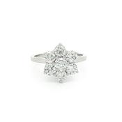 1.50ct F vs Flower Cluster Natuiral Diamond Dress Ring Set In 18ct White Gold image