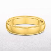 5mm Gents Beaded Edge Wedding Band In 9ct Yellow Gold image