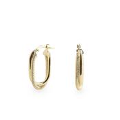 9ct Yellow Gold Duble Rectangular Hoop Earrings image