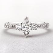 C0.42ct S0.35ct G vs1 Marquise Natural Diamond Solitaire with Brill Sides &amp; Sh Set In18ct White Gold image