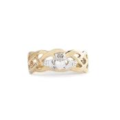 Gents Two Tone Celtic Claddagh Ring in 10ct Gold image