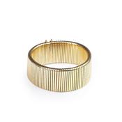 Ladies French Cuff Style With Safety Chain Bracelet in 18ct Yellow Gold Weighing 83 Grams image