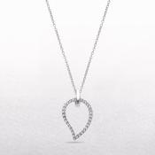 Open Pear Shaped Natural Diamond Pendant in 9ct White Gold image