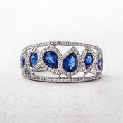 Sapphire 1.68ct and Diamond 0.40ct Dress Ring in 18ct White Gold image