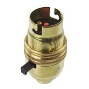 Bulb Holder - brass switched