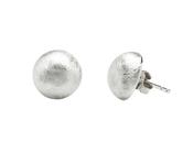 New! Round Brushed Stud Earrings image
