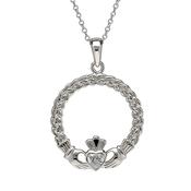 Claddagh with Cubic Zirconia Heart Pendant image