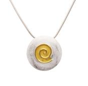 Round Sterling Silver Pendant with Spiral Detail image
