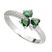 Green Cubic Zirconia Shamrock Ring image
