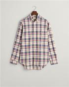 Reg Cotton Linen Check Shirt - Blue - L image