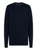 Crew Neck Jumper with Cashmere - Navy - L