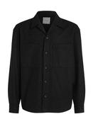 Relaxed Wool Blend Overshirt - Black - S image