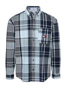 Logo Brushed Flannel Relaxed Shirt - Navy - S image