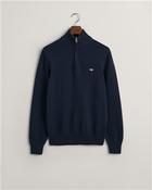 Casual Cotton Half Zip Sweater - Navy - L image