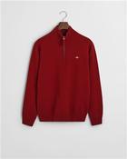 Superfine Lambswool Half Zip Sweater - Red - M