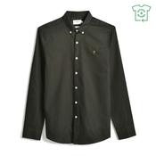 Brewer Slim Fit Organic Cotton Oxford Shirt - DK Green - XS image