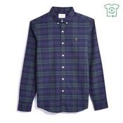 Brewer Slim Fit Check Organic Cotton Oxford Shirt - Green - XL image
