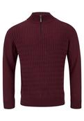 Diego 1/4 Zip Jumper - Wine - 2XL image