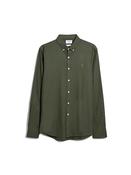 Brewer Slim Fit Organic Cotton Oxford Shirt - Green - M image