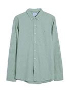 Steen Slim Fit Brushed Organic Cotton Shirt - Green - XL