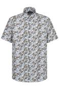 Casual Leaf Print Short Sleeve Shirt - Beige - M image