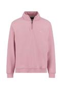 Cotton Sweatshirt with Troyer Collar - Pink - M image