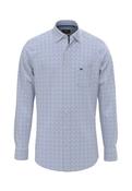 Flower Print Mix Shirt  - Blue - M image