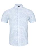 Parker Leaf Print Shirt - Light Blue - M image