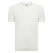 Slim Fit Wafffle Knitted Crew Neck T-shirt - White - XL image