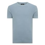 Slim Fit Wafffle Knitted Crew Neck T-shirt - Blue - M image