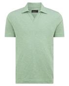 Open Collar Cotton Polo Shirt - Green - L image