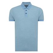 Tapered Fit Cotton-Blend Polo Shirt - Blue - M image