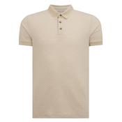 Tapered Fit Cotton-Blend Polo Shirt - Beige - M image
