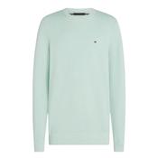 Waffle Knit Crew Neck Jumper - Green - XL image
