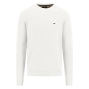 Fine Cotton Crew Neck Sweater  - White - XL image