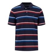 Striped Premium Cotton Polo Shirt - Navy - M image