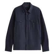 Regular Fit Mixed Panel Overshirt - Navy - M image