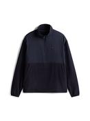 Performance Mixed Texture Quarter-Zip Jumper - Navy - L image